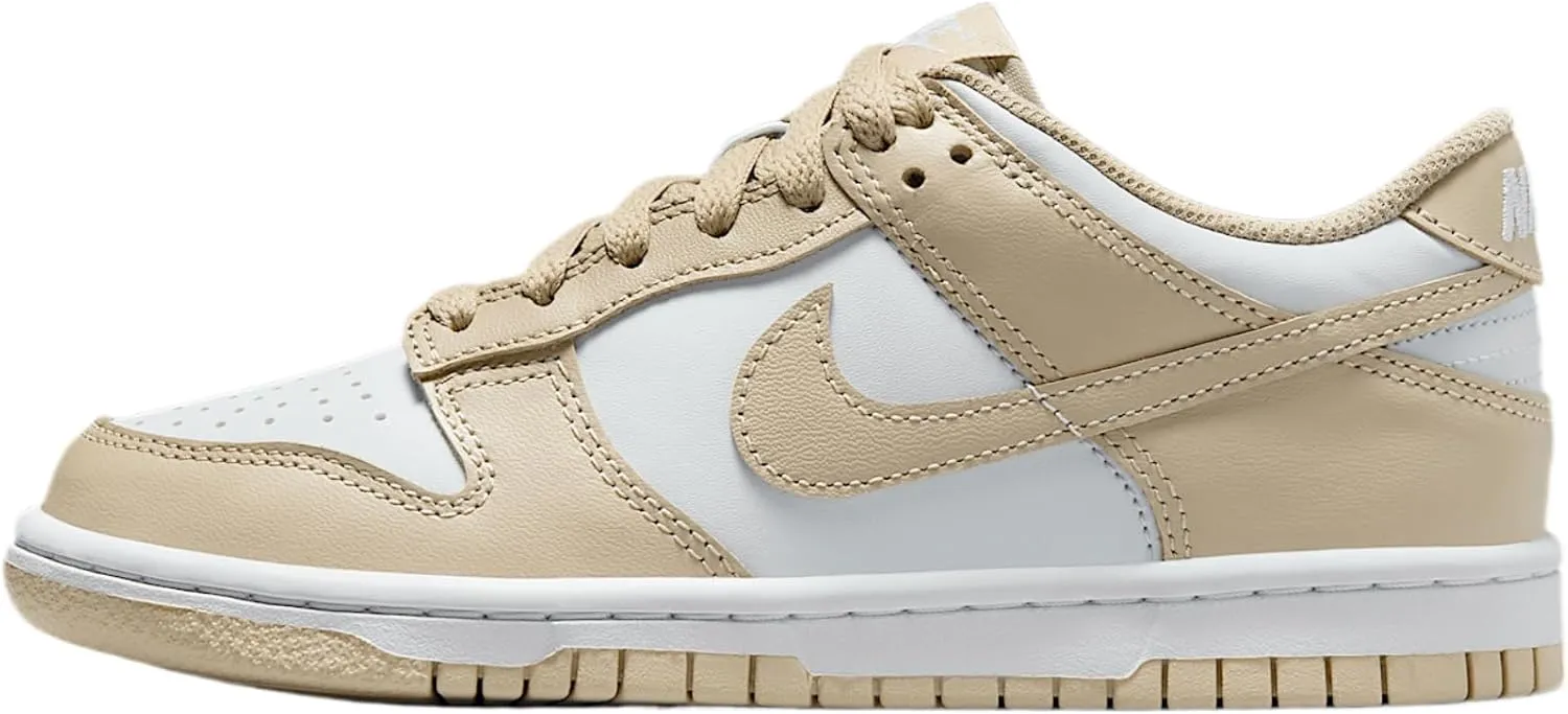 Nike Dunk Low Big Kids' Shoes (FB9109-200, Desert Khaki/Pure Platinum/Desert Khaki)