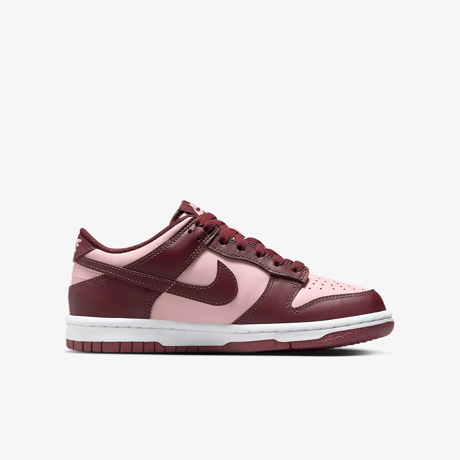 Nike Dunk Low Big Kids' Shoes (FB9109-600, Dark Team Red/Echo Pink/White/Dark Team Red)