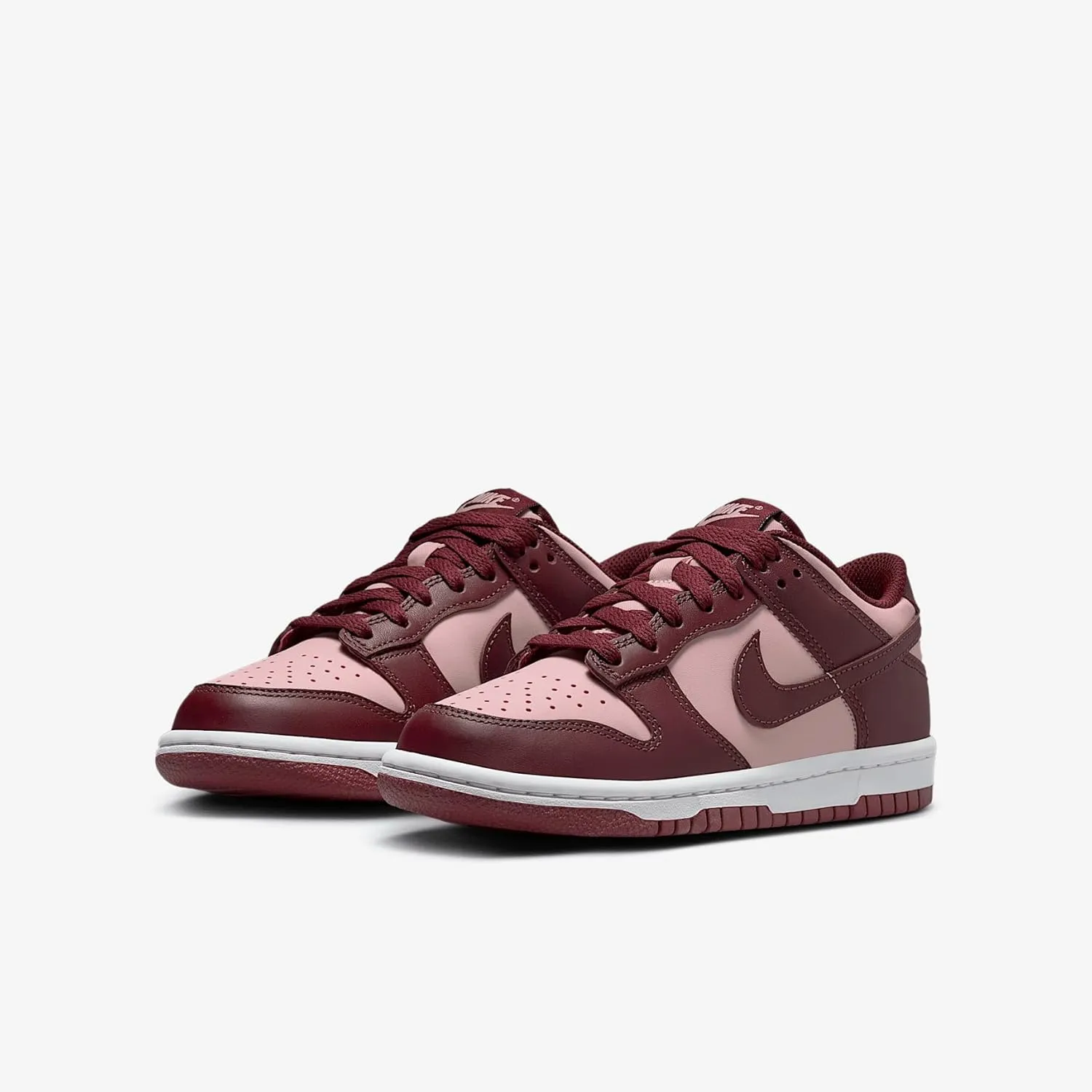 Nike Dunk Low Big Kids' Shoes (FB9109-600, Dark Team Red/Echo Pink/White/Dark Team Red)
