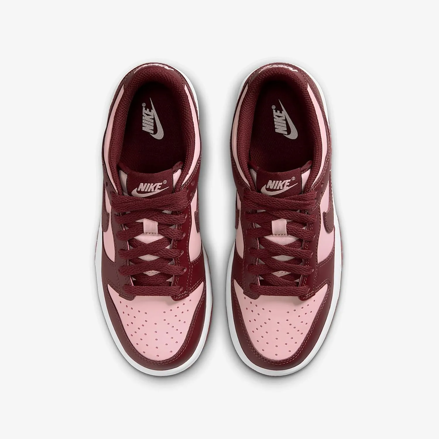 Nike Dunk Low Big Kids' Shoes (FB9109-600, Dark Team Red/Echo Pink/White/Dark Team Red)