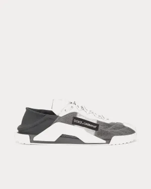 Ns1 Slip On Mixed Material Grey Low Top Sneakers