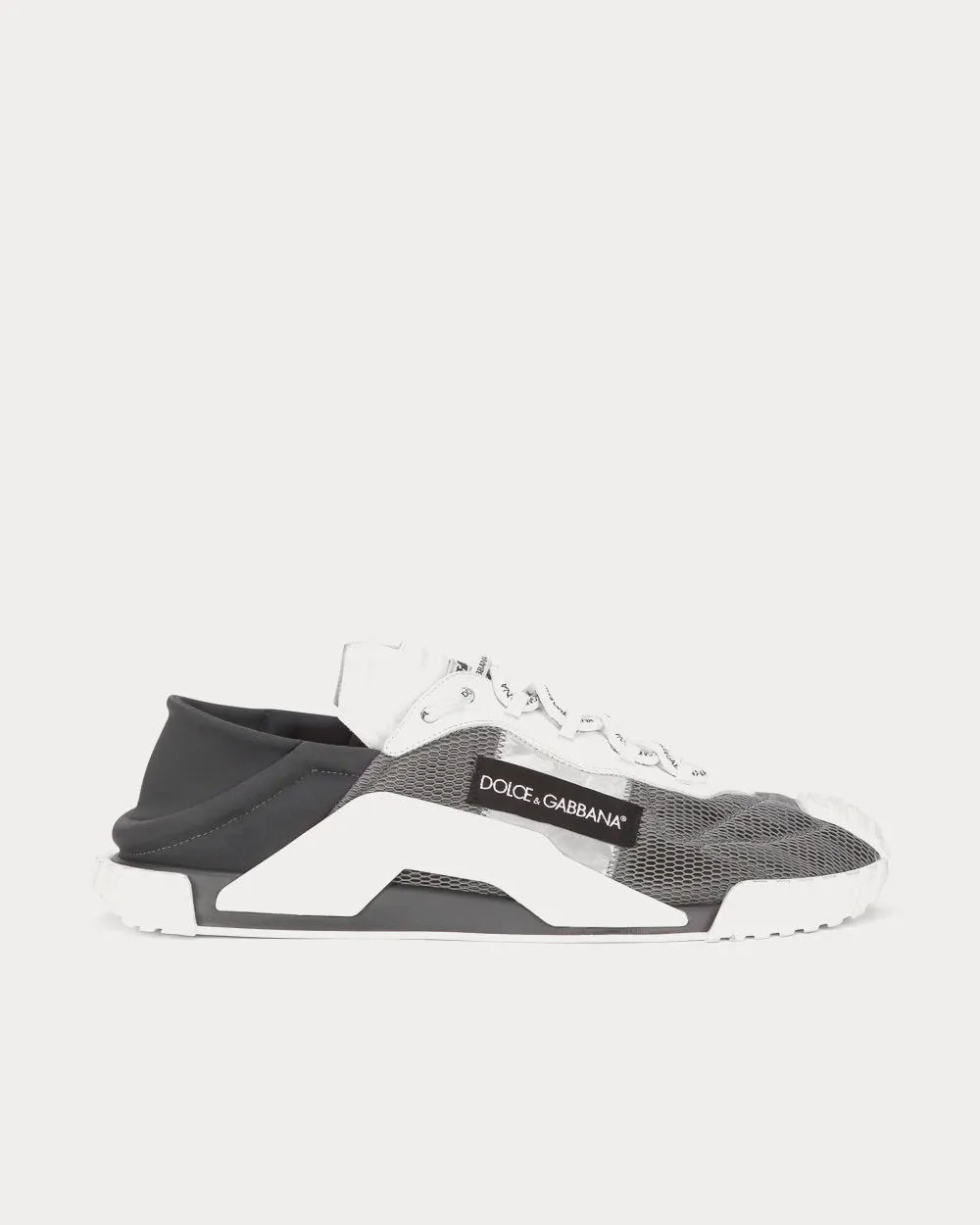 Ns1 Slip On Mixed Material Grey Low Top Sneakers