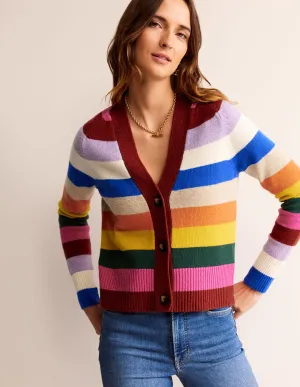 Olivia Merino Cardigan-Rainbow Multi