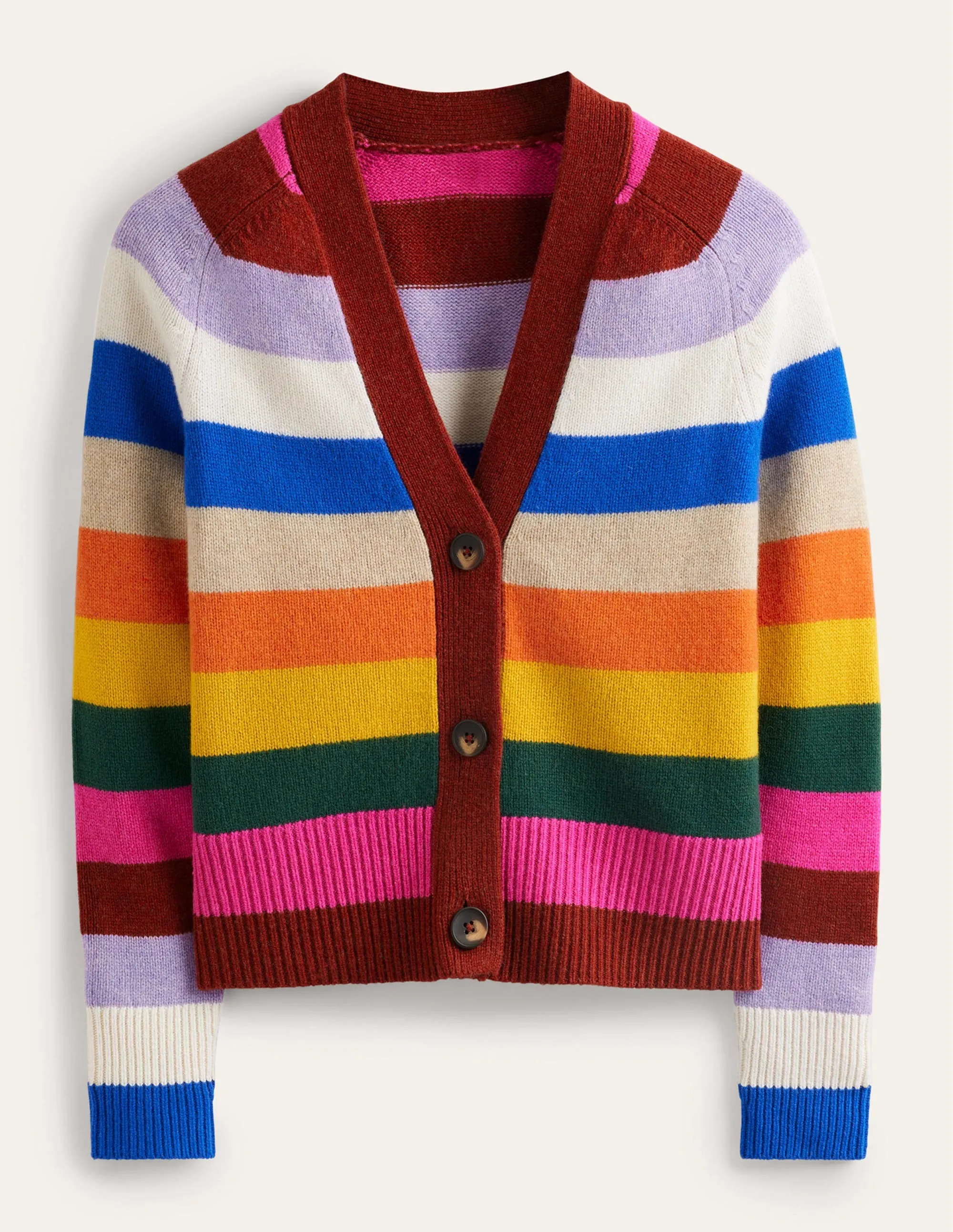 Olivia Merino Cardigan-Rainbow Multi