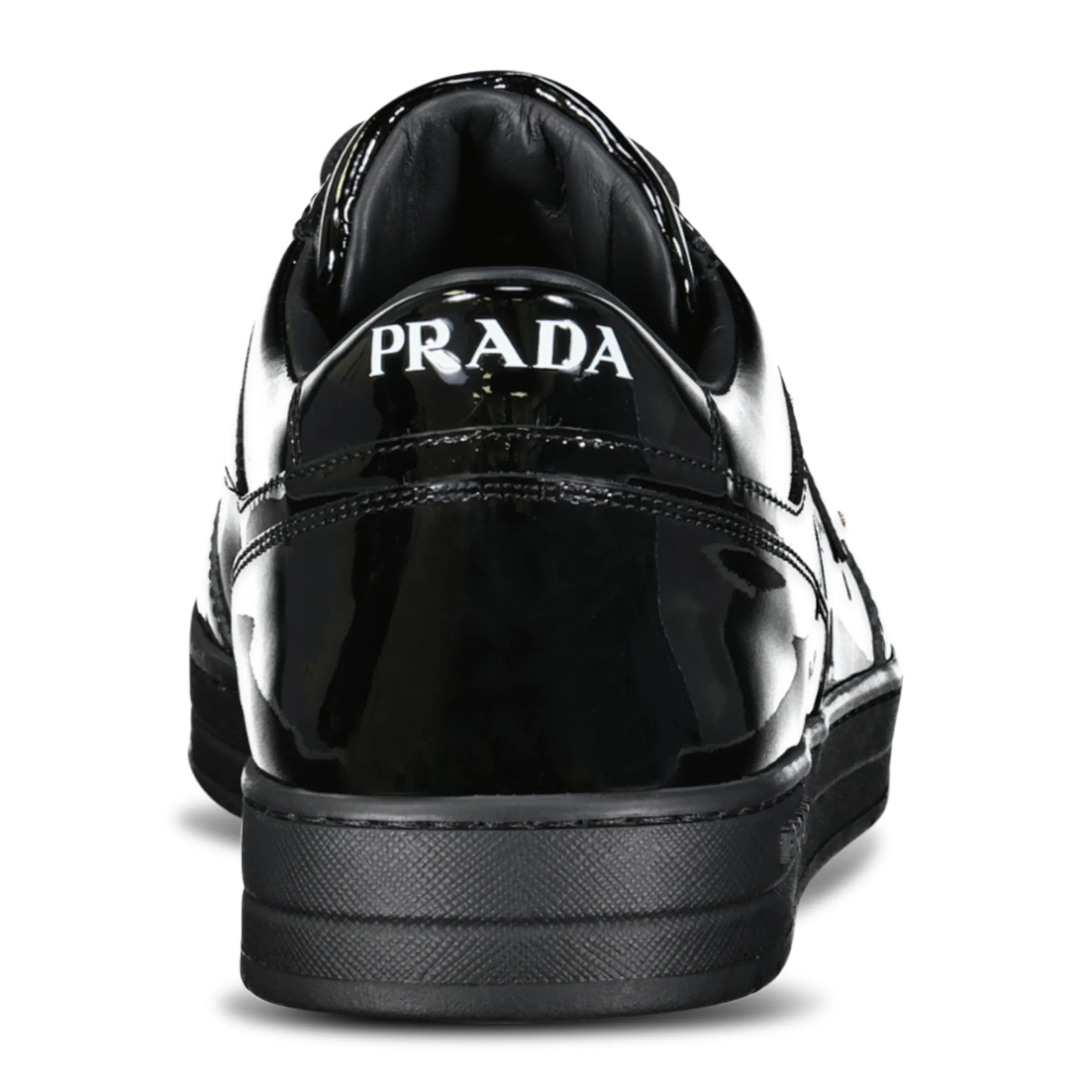 Prada Downtown Patent Leather Trainers Black