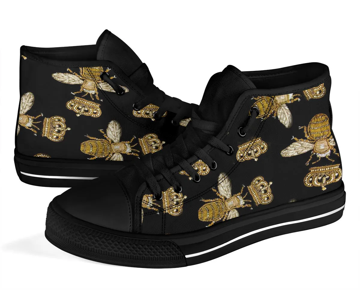 Queen Bees Designer High Top Sneaker Custom Shoes with Black Sole