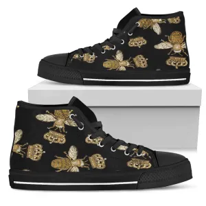 Queen Bees Designer High Top Sneaker Custom Shoes with Black Sole