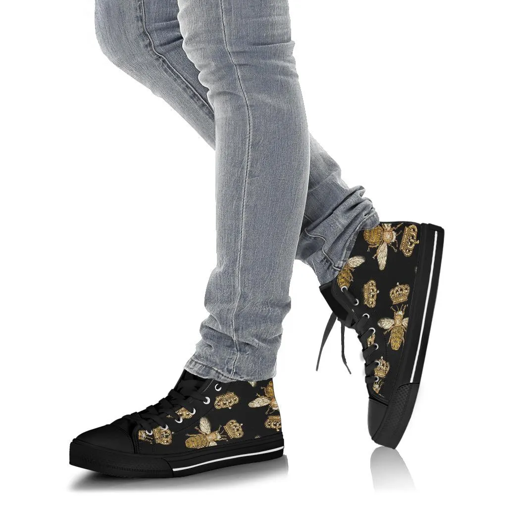 Queen Bees Designer High Top Sneaker Custom Shoes with Black Sole