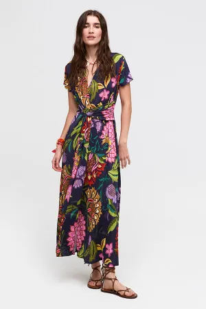 Rouched Waist Jungle Fever Jersey Dress