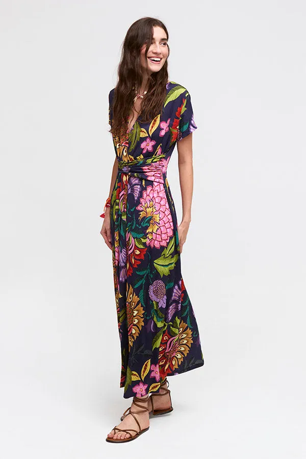 Rouched Waist Jungle Fever Jersey Dress