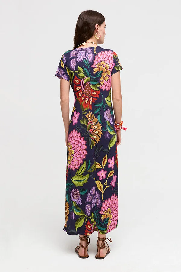 Rouched Waist Jungle Fever Jersey Dress