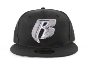 Ruff Ryders New Era 59Fifty Fitted Hats (Black Metallic Black Gray Under Brim Nike Foamposites metallic pewter)