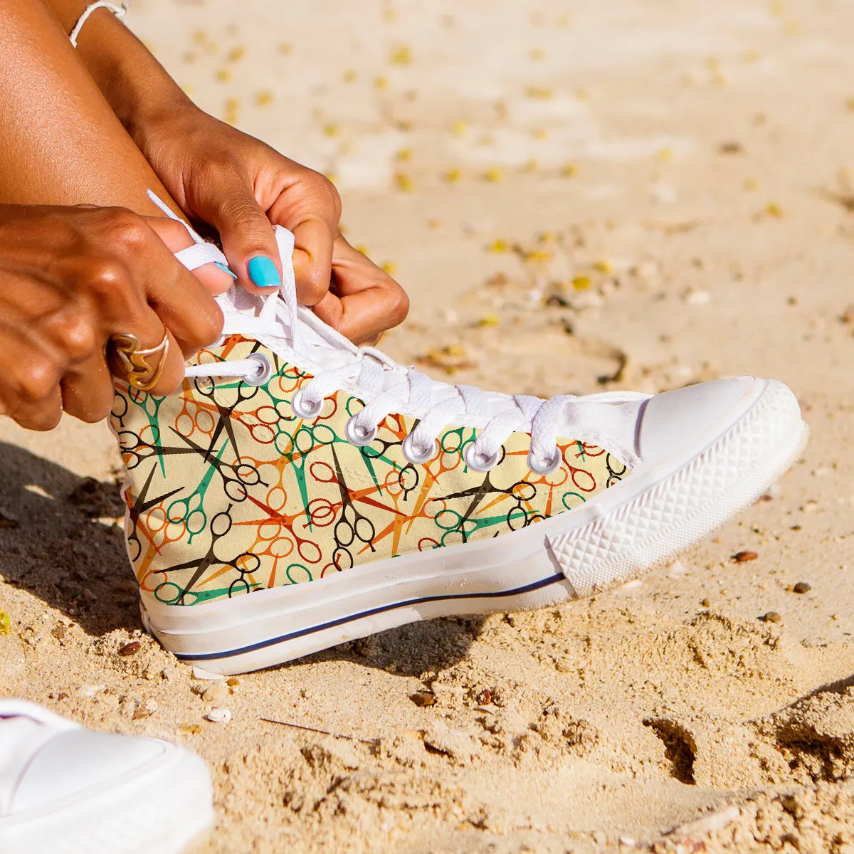Scissors Pattern High Tops