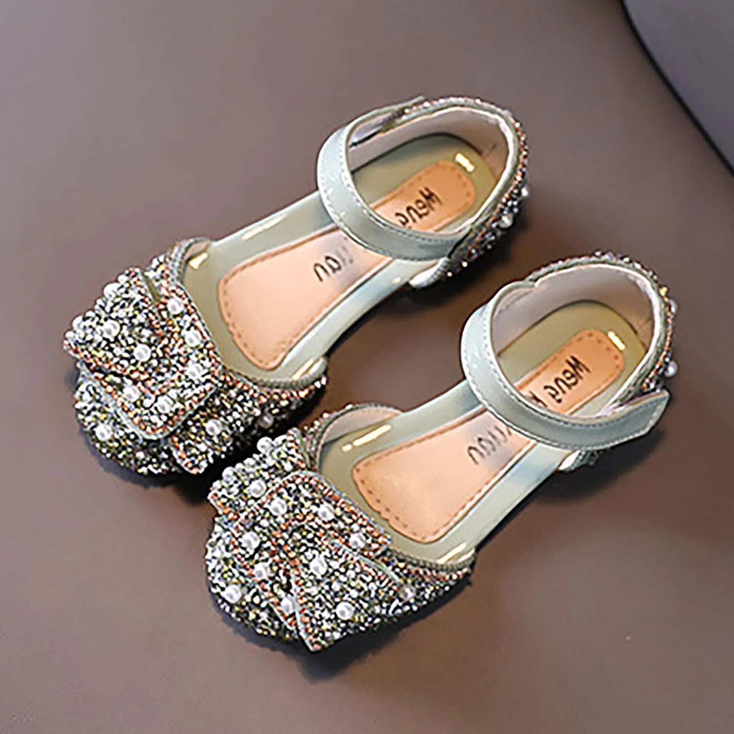 sfdgfhyf Boys Solid Color Foot Warmer Fashion Spring Summer Girls Dance Shoes Princess Dress Performance (Green, 3 Big Kids)
