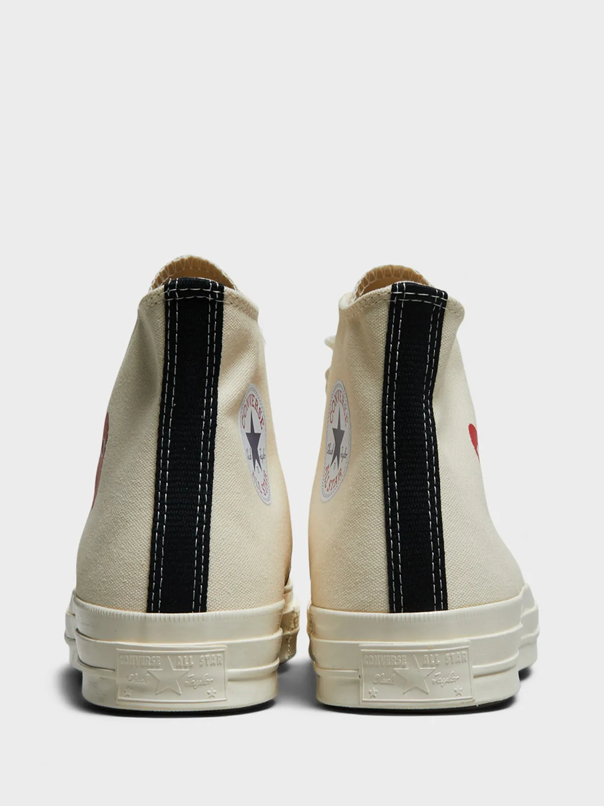 Small Heart High Top Sneakers in Beige