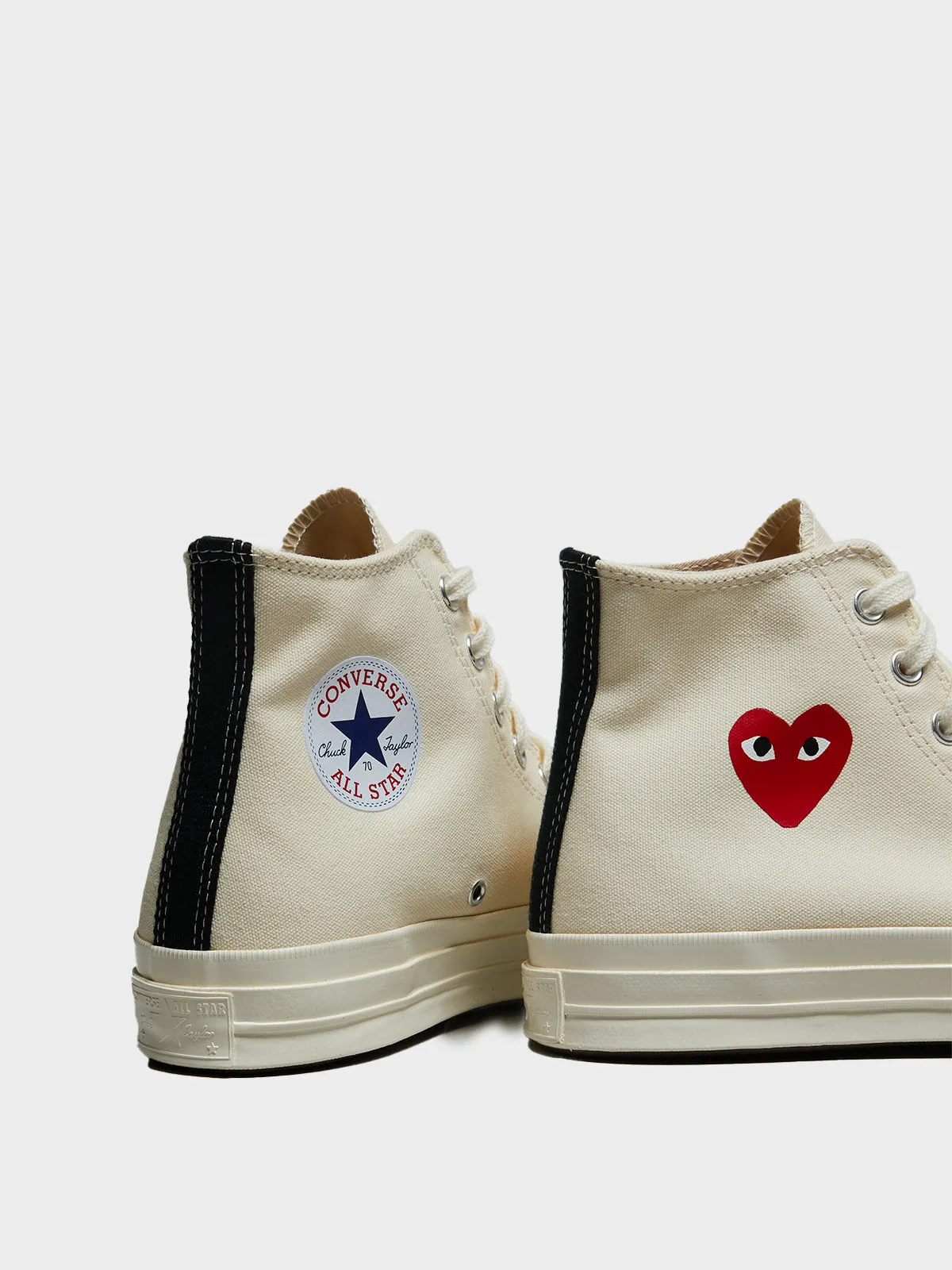 Small Heart High Top Sneakers in Beige