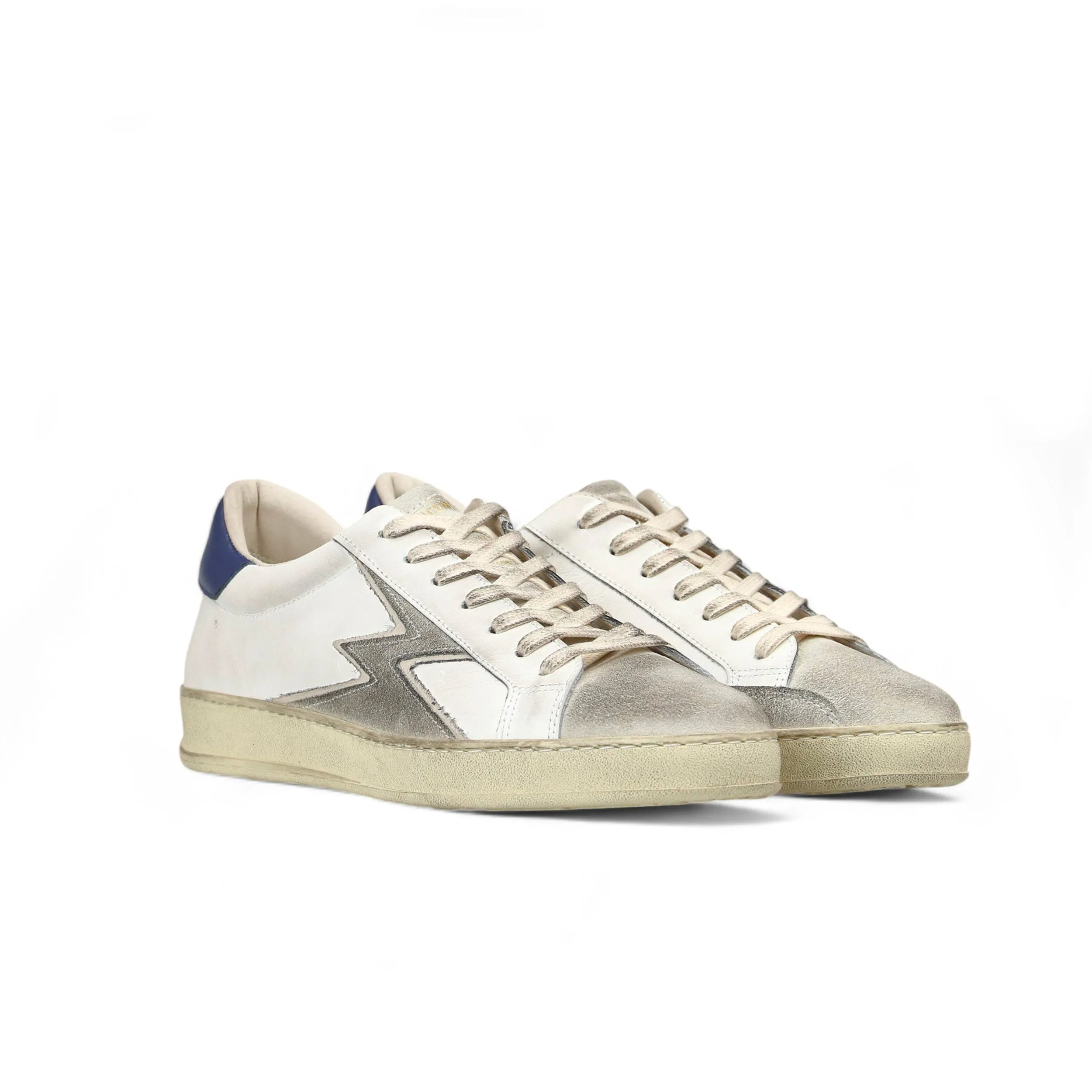 Sneaker Iconic Bianco e Blu Navy
