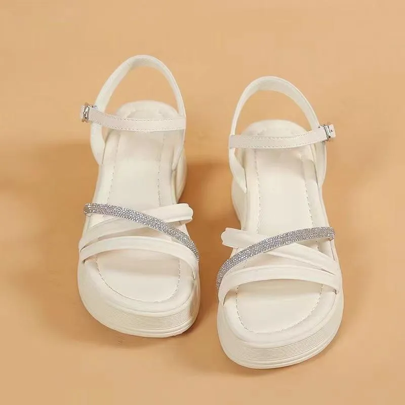 Soft Light Rhinestone Sandals