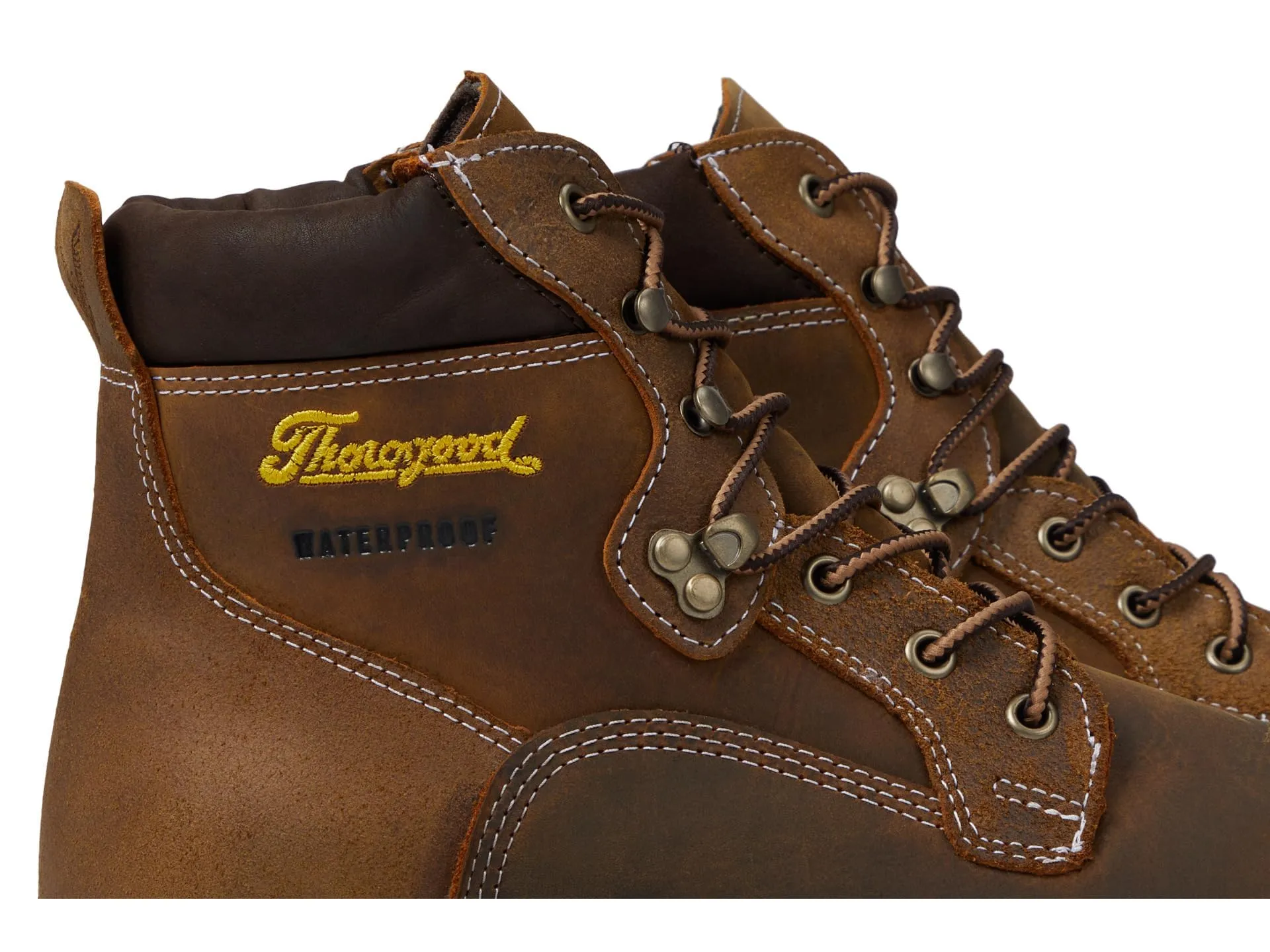 Thorogood Men's 6" Waterproof Crazy Horse Round Nano Comp Safety Toe 90 Heel Work Boot