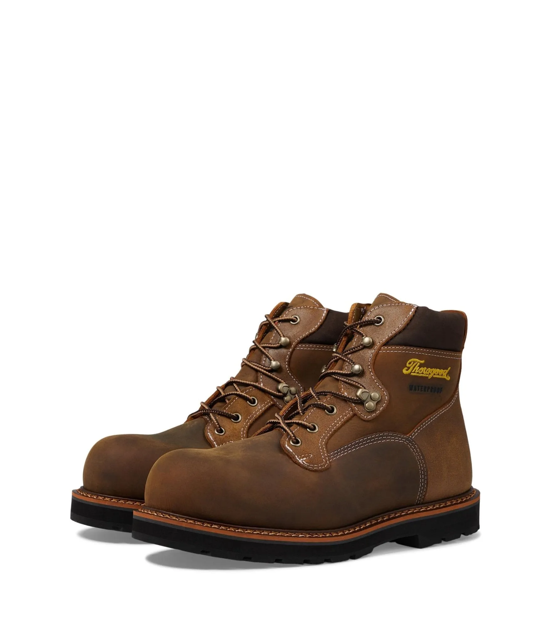 Thorogood Men's 6" Waterproof Crazy Horse Round Nano Comp Safety Toe 90 Heel Work Boot