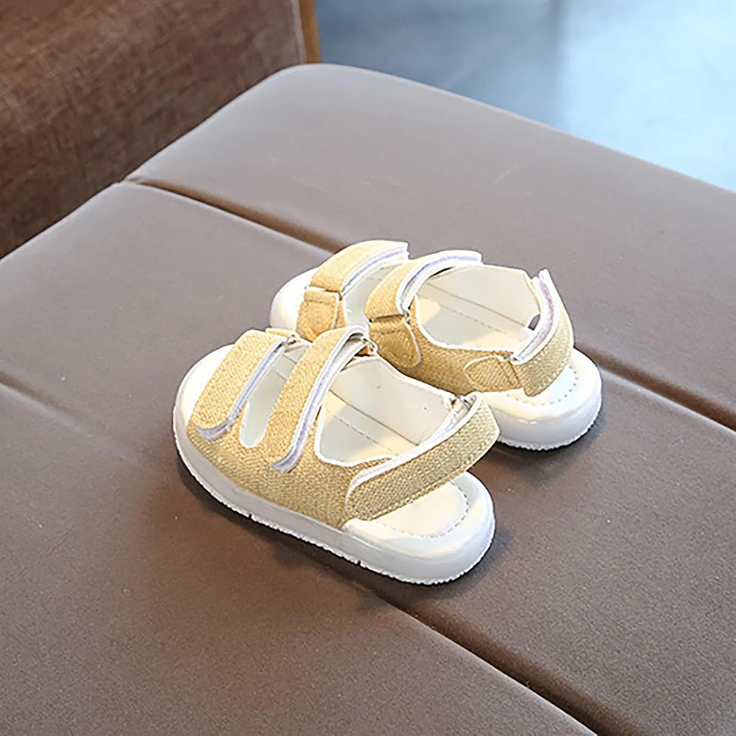Toddler Light Up Sandals, Slip On Non Slip Adjustable Strap Open Toe Beach Water Shoes, Kids Cute Luminous Sandals