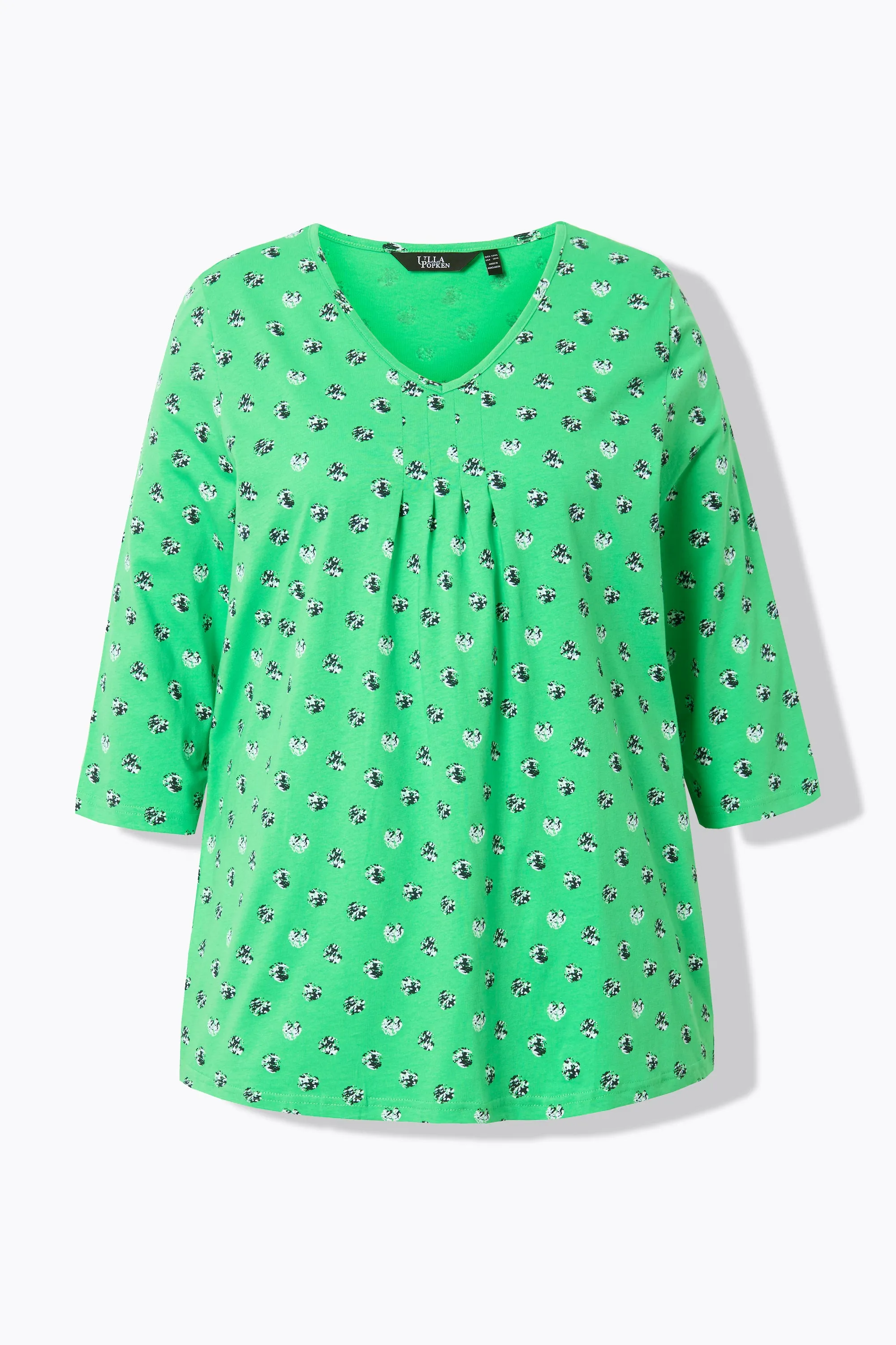Ulla Popken Green Dot Print Top