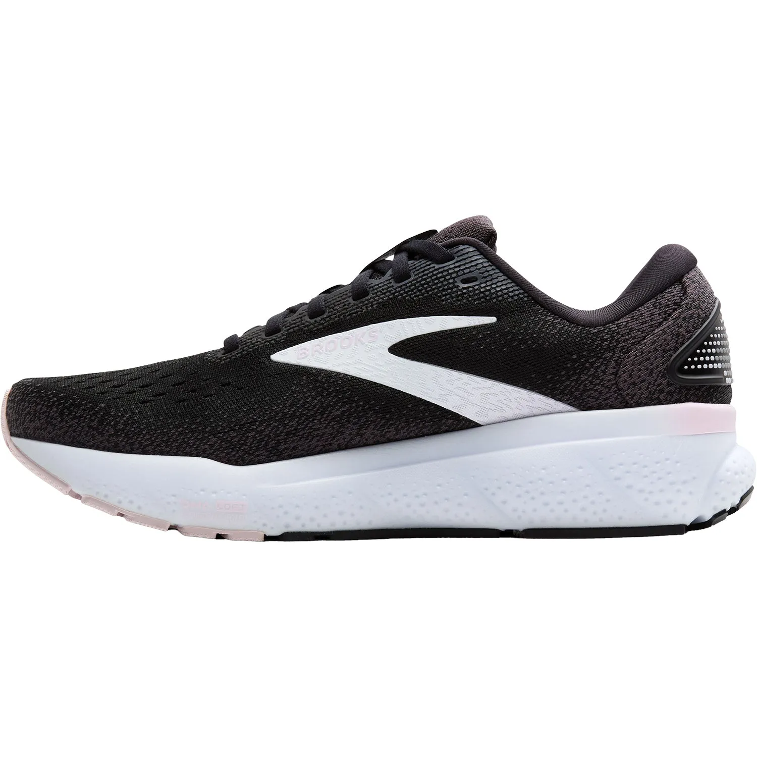 Women's Brooks Ghost 16 Black/White/Orchid Ice Mesh