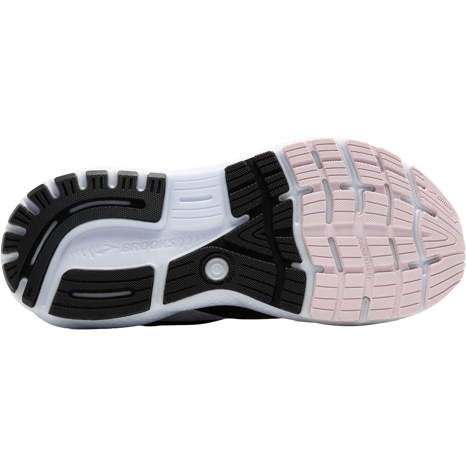 Women's Brooks Ghost 16 Black/White/Orchid Ice Mesh